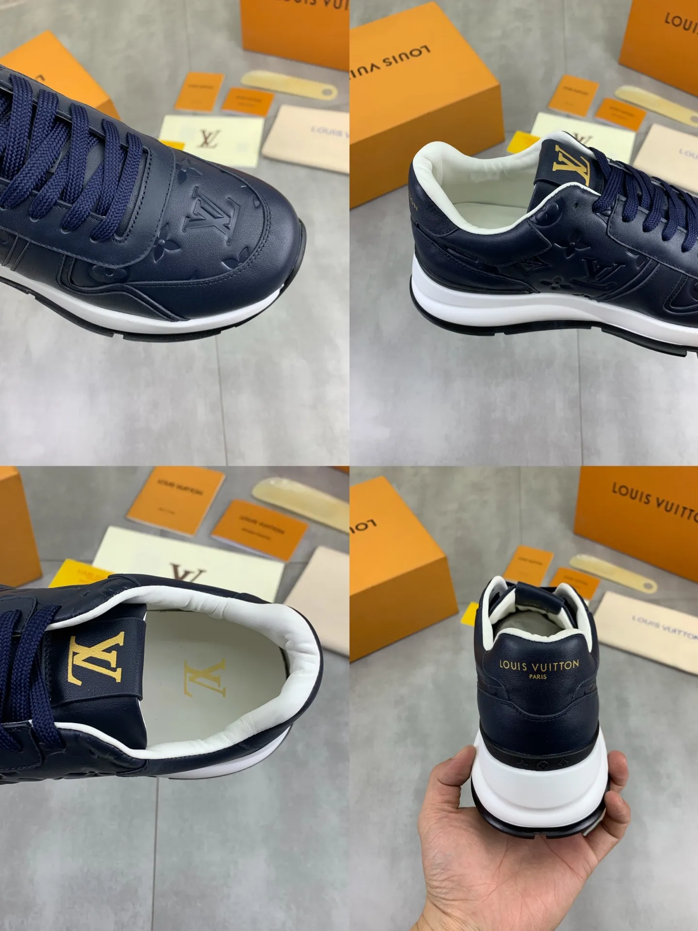 Factory price P820 💶 Top version [LOUIS VUITTON] counter series (original order) new style 🍀LV Louis Vuitton - top version LV classic high-top trendy shoes! Made of imported original craft calfskin, original breathable lining, and original wear-resistant, lightweight, high-end TPU outsole! High quality products! 3️⃣ colors available, size: men’s 39-44 (38 45 customized)